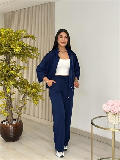 Cepli Ceketli Modal Kumaş Eşofman Takımı Lacivert