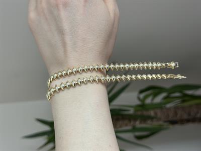 Çivi Taşlı İnce Bileklik Gold