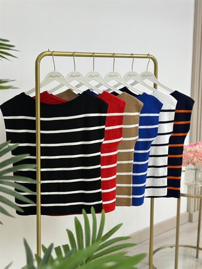 Çizgili Merserize Kırmızı