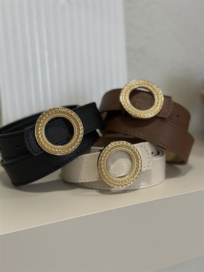 Daire Gold Tokalı Kemer Bej