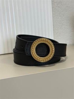 Daire Gold Tokalı Kemer Siyah