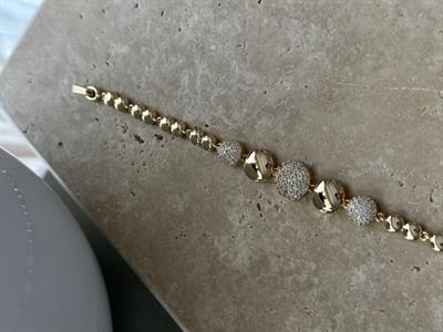 Daire Taşlı Bileklik Gold