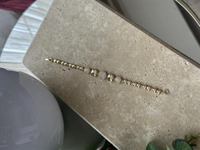 Daire Taşlı Bileklik Gold