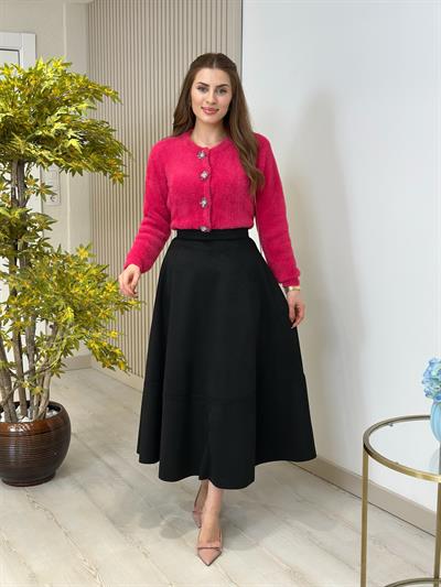 Diana Çiçek Çıtçıtlı Yumoş Hırka Fuşya