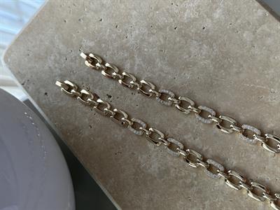 Dikdörtgen Taşlı Geçişli Bileklik Gold