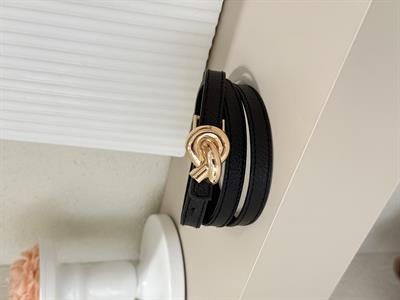 Düğüm Aksesuarlı İnce Kemer Siyah