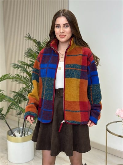 Ekose Desenli Polar Sweatshirt