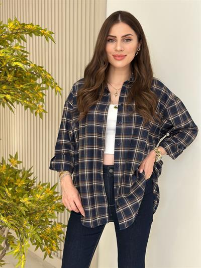 Ekose Gömlek Lacivert