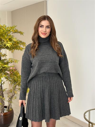 Etekli Triko Takım Antrasit