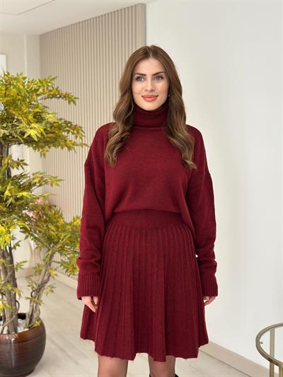 Etekli Triko Takım Bordo