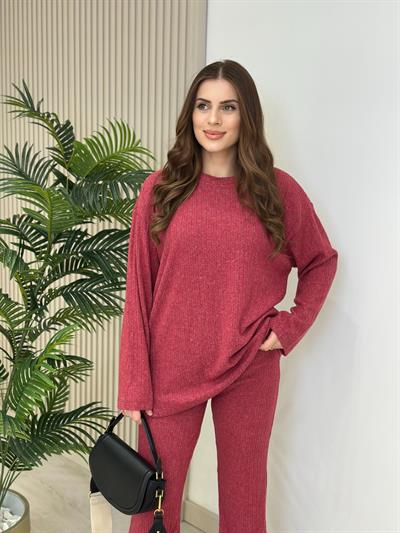 Fitilli Yumoş Takım Bordo