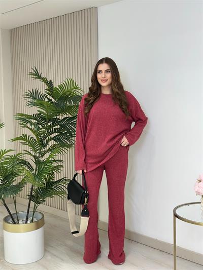 Fitilli Yumoş Takım Bordo