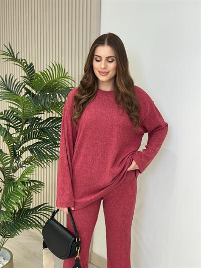 Fitilli Yumoş Takım Bordo