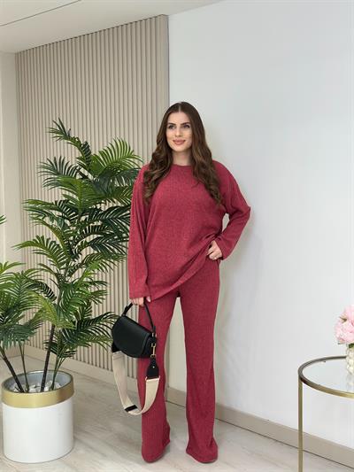 Fitilli Yumoş Takım Bordo