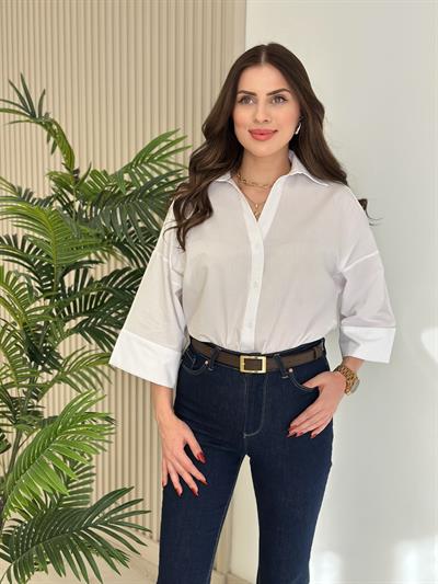 Geniş Manşetli Geniş Kol Gömlek