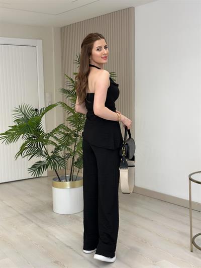 Gofre Kumaş Takım Siyah