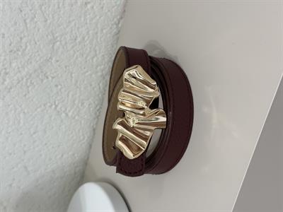 Gold Ayna Tokalı Kemer Bordo