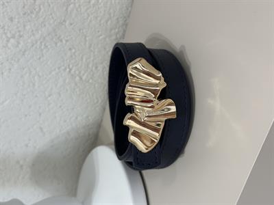 Gold Ayna Tokalı Kemer Lacivert