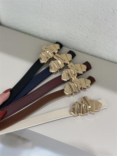 Gold Ayna Tokalı Kemer Lacivert