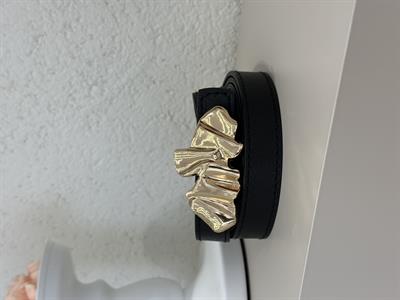 Gold Ayna Tokalı Kemer Siyah