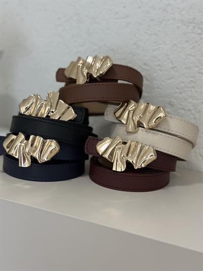 Gold Ayna Tokalı Kemer Siyah