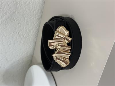 Gold Ayna Tokalı Kemer Siyah