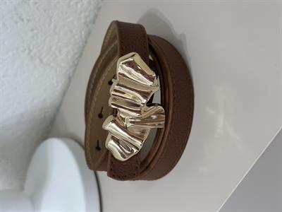 Gold Ayna Tokalı Kemer Taba