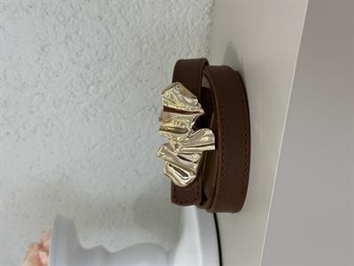 Gold Ayna Tokalı Kemer Taba