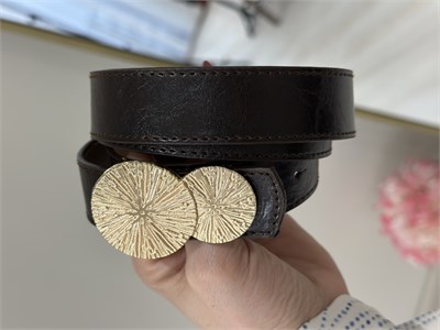 Gold Daire Tokalı Kemer Acı Kahve