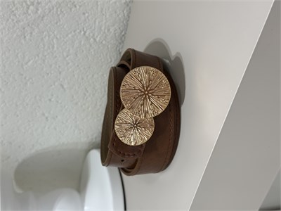 Gold Daire Tokalı Kemer Taba