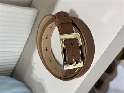 Gold Dikdörtgen Tokalı Kemer Taba