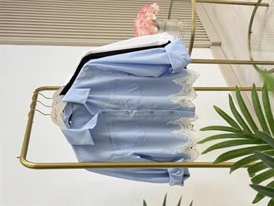 Güpür Detaylı Poplin Gömlek Siyah