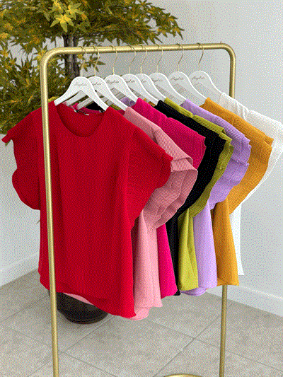 Hardal Kolları Pileli Volanlı Büyük Beden Bluz