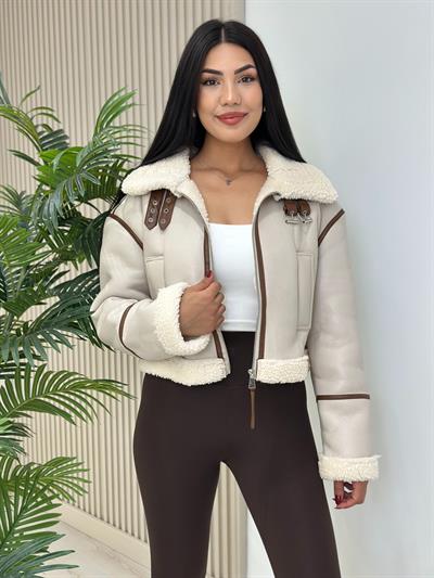 İçi Teddy Deri Mont Bej