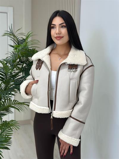 İçi Teddy Deri Mont Bej