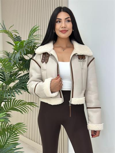 İçi Teddy Deri Mont Bej