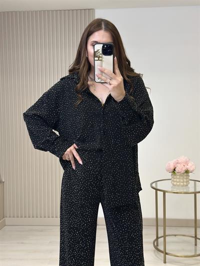 Işıltılı Likralı Salaş Takım