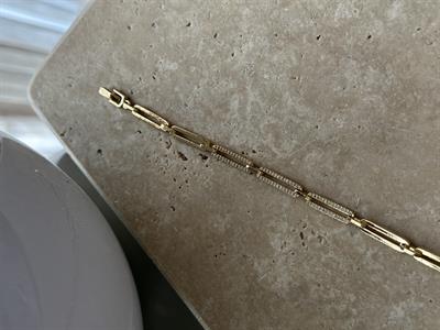 İtalyan Zincir Taşlı Bileklik Gold