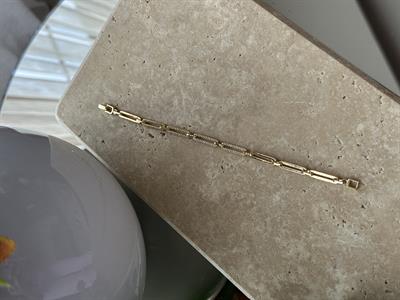 İtalyan Zincir Taşlı Bileklik Gold