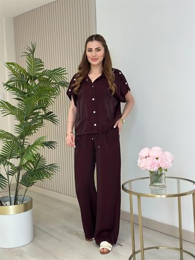 Jelly Parlak İkili Takım Mürdüm