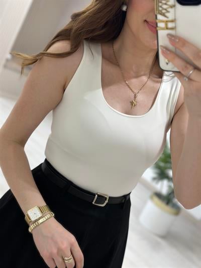 Kalın Askılı Marka Model Atlet Beyaz