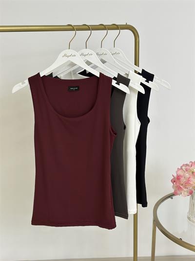 Kalın Askılı Marka Model Atlet Bordo