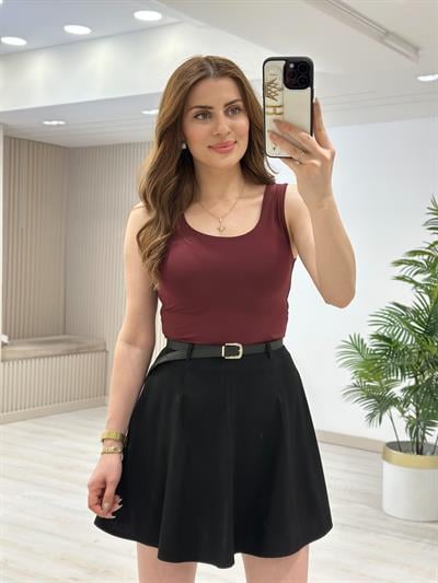 Kalın Askılı Marka Model Atlet Bordo