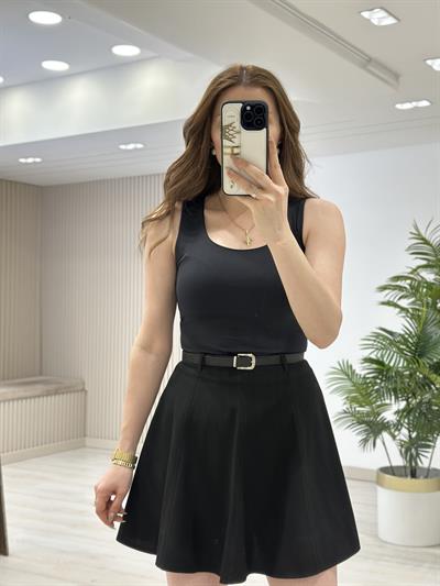 Kalın Askılı Marka Model Atlet Siyah