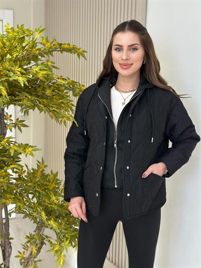 Kapüşonu Çıkarılabilir Özel Seri Mont Siyah