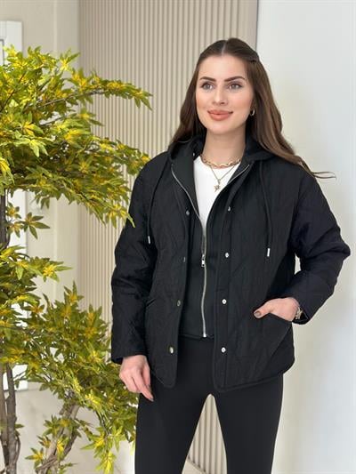 Kapüşonu Çıkarılabilir Özel Seri Mont Siyah