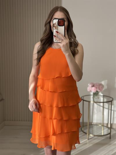 Kat Kat Şifon Elbise Turuncu