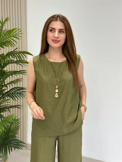 Keten Çantalı Üçlü Takım Haki