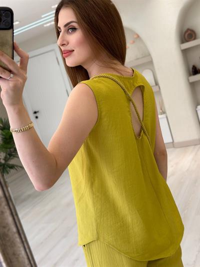 Keten Çantalı Üçlü Takım Yağ Yeşil