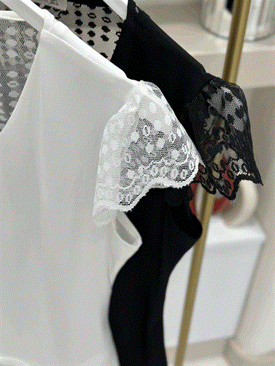 Kolları Ve Sırtı Güpür Detaylı Bluz Beyaz